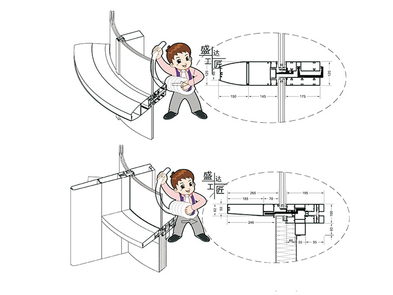 铝型材拉弯厂家盛达鸿业说说幕墙的两种加工方式